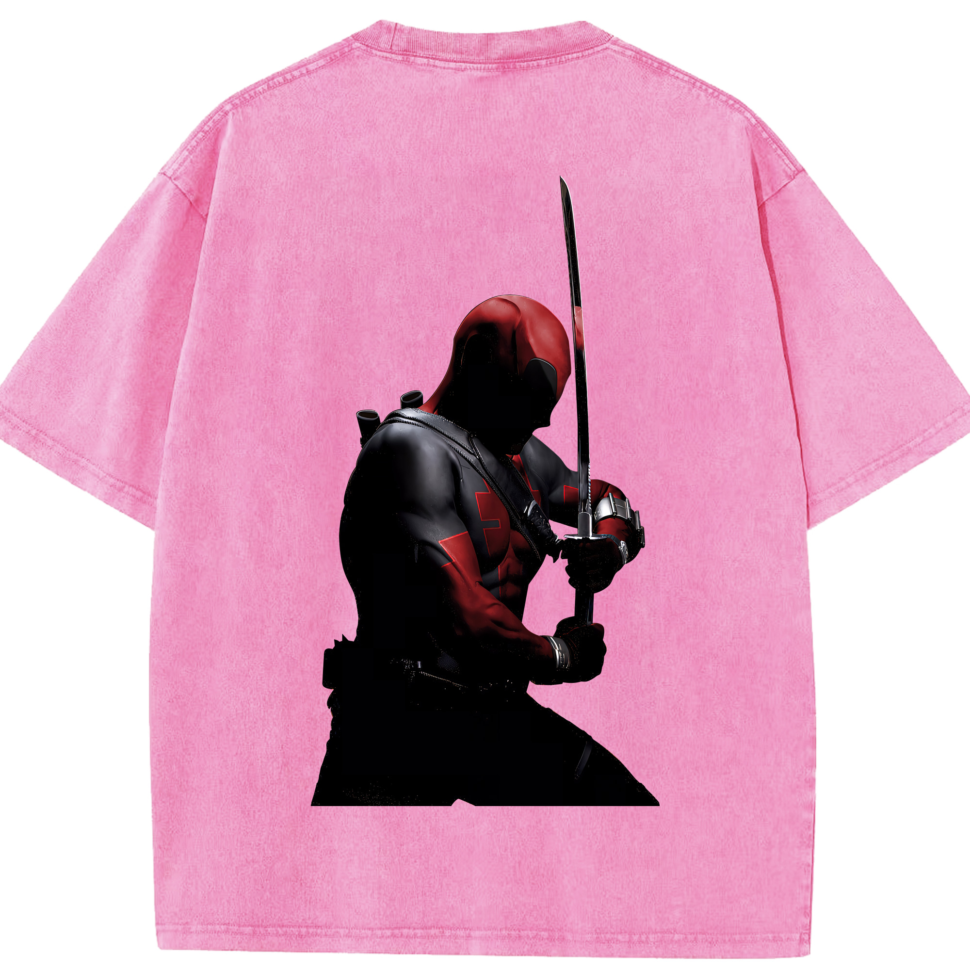 （画像用） Deadpool デッドプール 綿100% ヴィンテージ風 半袖Tシャツ（背面プリント）